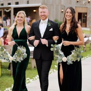 Two Birds Velvet Slit Dress